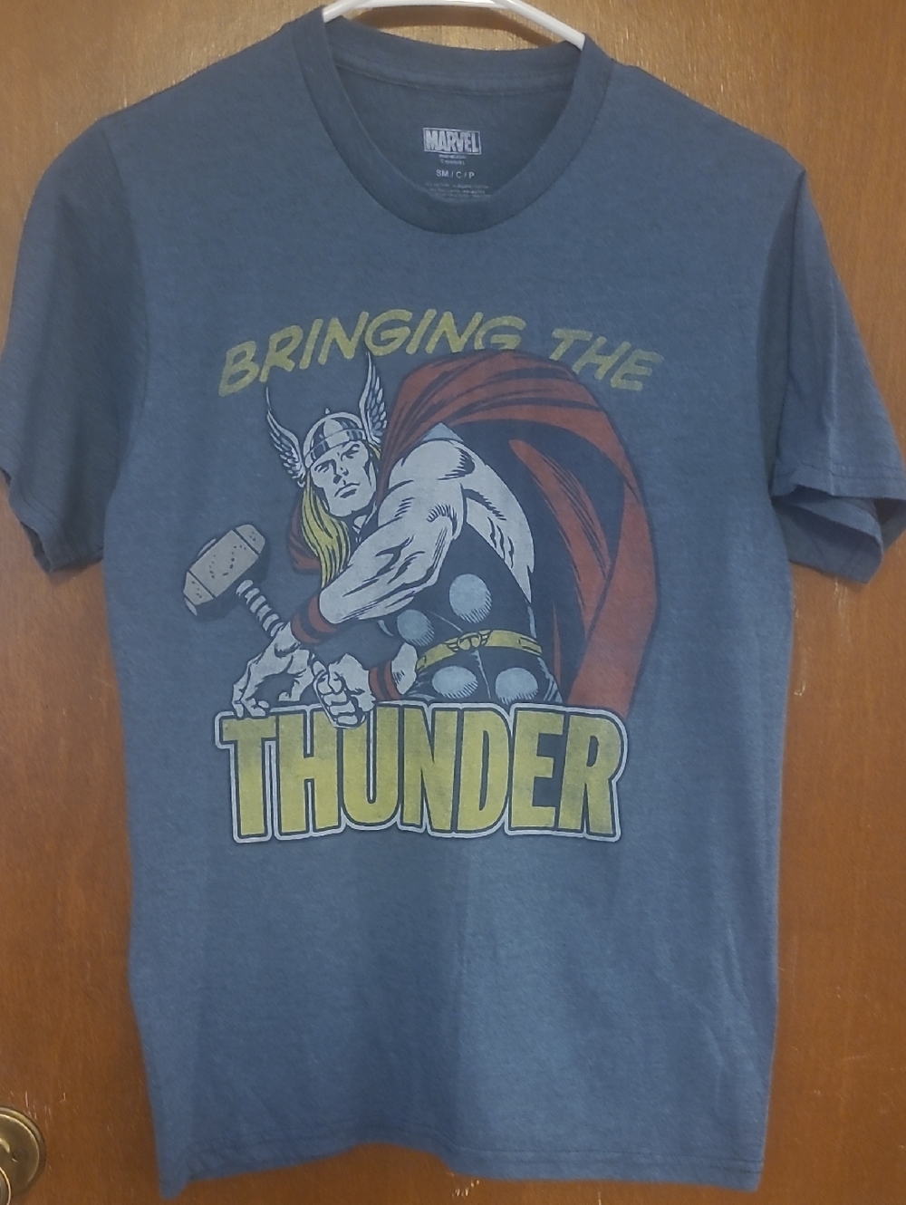 Marvel Men’s Thor 'Bringing The Thunder' Graphic Tee - Blue, Red, Yellow